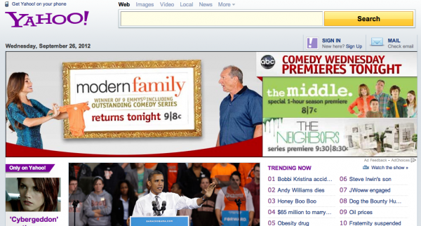 Yahoo Front Page