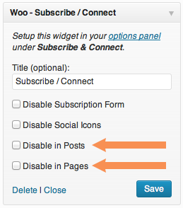 WooThemes Subscribe Connect Widget