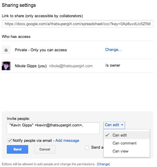 Sharing Files in Google Drive