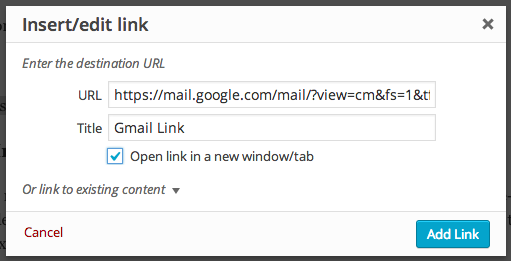 Insert Gmail Link